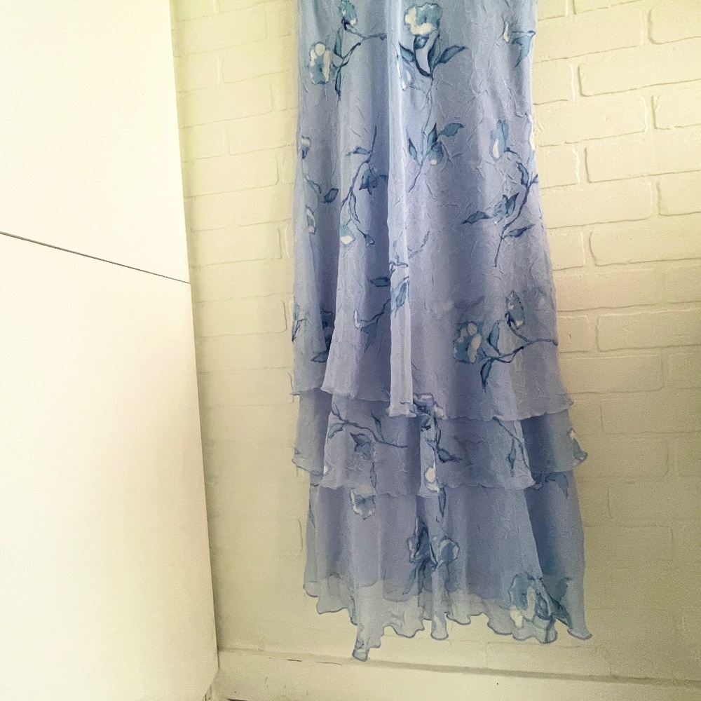 Vintage 90s Y2K Maxi dress Fairy Fluid Flowy Ethereal Feminine Romantic Floral L - Picture 3 of 15